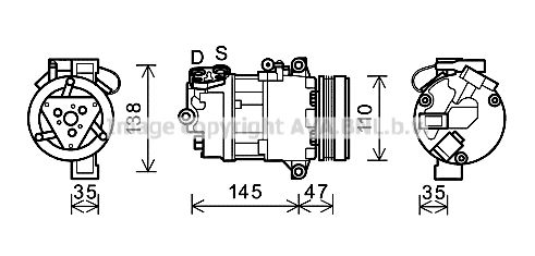 BWAK395 AVA QUALITY COOLING Компрессор, кондиционер