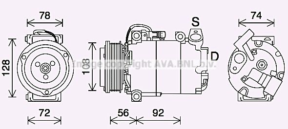 FDAK637 AVA QUALITY COOLING Компрессор, кондиционер