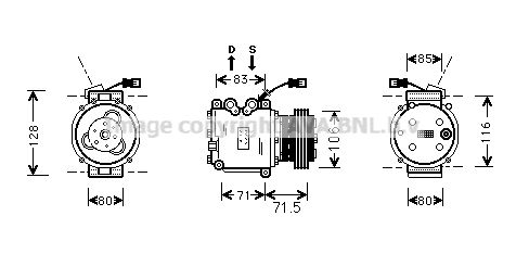 HDAK009 AVA QUALITY COOLING Компрессор, кондиционер