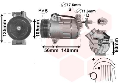 3700K428 VAN WEZEL Компрессор, кондиционер