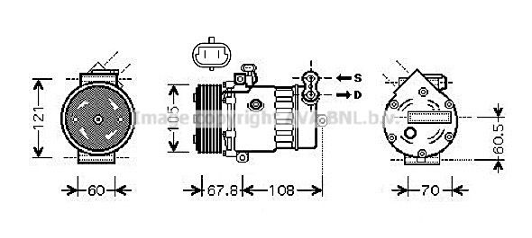 OLAK477 AVA QUALITY COOLING Компрессор, кондиционер