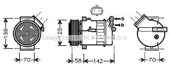 SBAK067 AVA QUALITY COOLING Компрессор, кондиционер