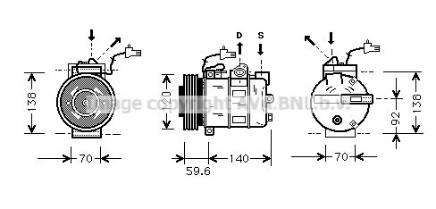 SBAK065 AVA QUALITY COOLING Компрессор, кондиционер