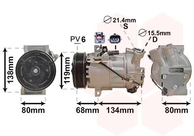 4301K705 VAN WEZEL Компрессор, кондиционер