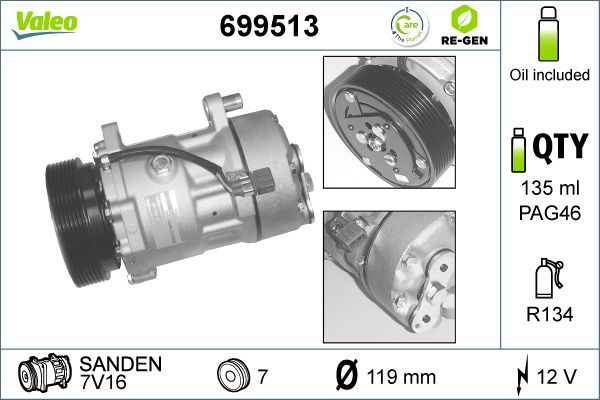 699513 VALEO Компрессор, кондиционер