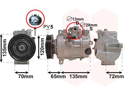 3001K703 VAN WEZEL Компрессор, кондиционер