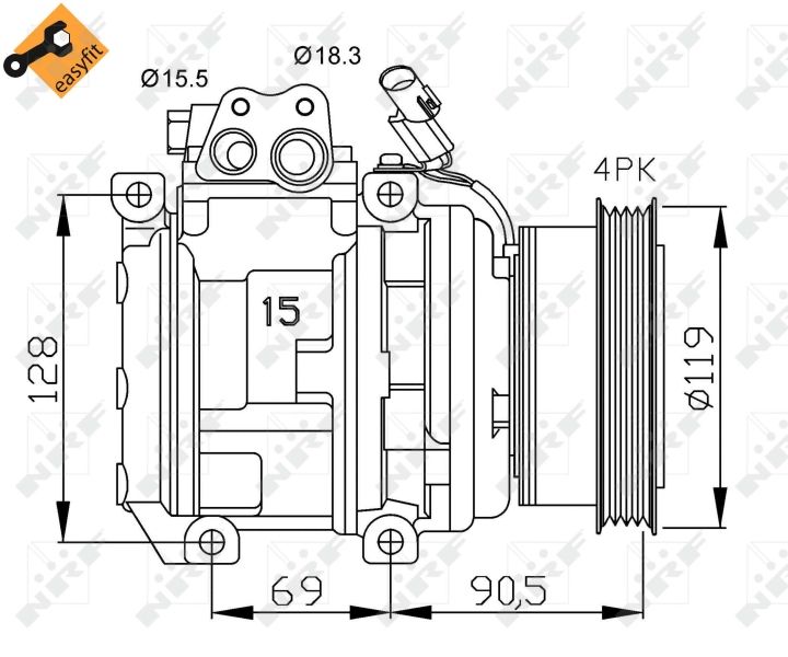 32438 NRF Компрессор, кондиционер