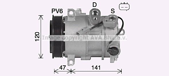 JEAK086 AVA QUALITY COOLING Компрессор, кондиционер