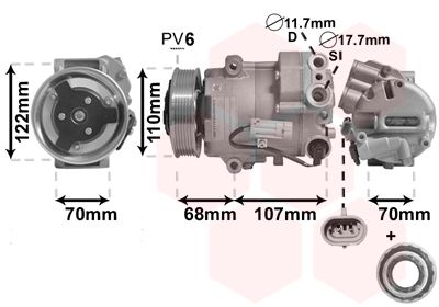 3700K594 VAN WEZEL Компрессор, кондиционер