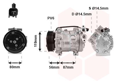 1800K393 VAN WEZEL Компрессор, кондиционер