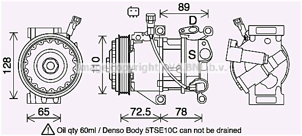 TOK738 AVA QUALITY COOLING Компрессор, кондиционер