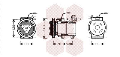 8200K124 VAN WEZEL Компрессор, кондиционер