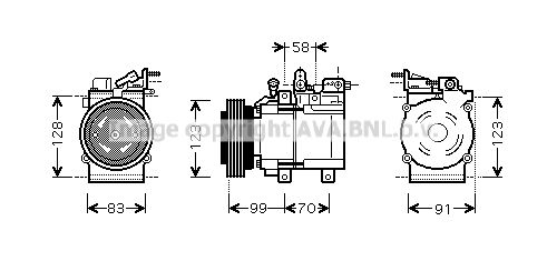 HYK197 AVA QUALITY COOLING Компрессор, кондиционер