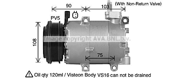 FDAK674 AVA QUALITY COOLING Компрессор, кондиционер