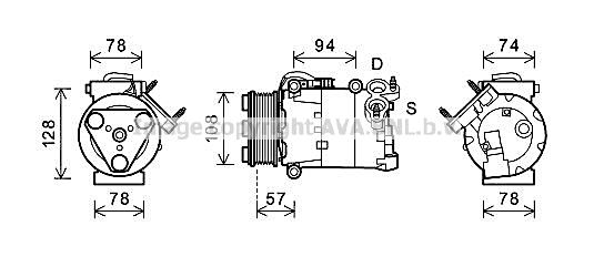 FDAK482 AVA QUALITY COOLING Компрессор, кондиционер