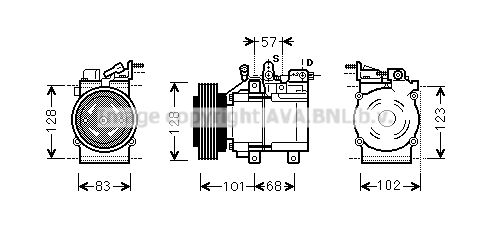 HYK324 AVA QUALITY COOLING Компрессор, кондиционер