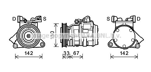 JEK062 AVA QUALITY COOLING Компрессор, кондиционер