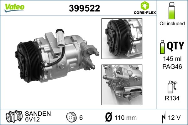 399522 VALEO Компрессор, кондиционер