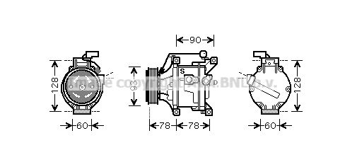 TOAK443 AVA QUALITY COOLING Компрессор, кондиционер