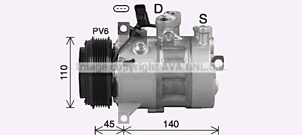 MSAK747 AVA QUALITY COOLING Компрессор, кондиционер