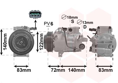 8201K705 VAN WEZEL Компрессор, кондиционер