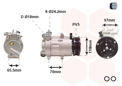 1801K001 VAN WEZEL Компрессор, кондиционер