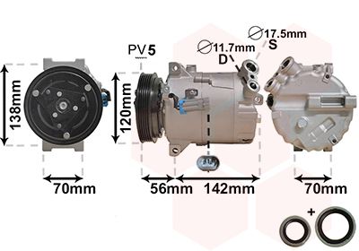 3700K313 VAN WEZEL Компрессор, кондиционер