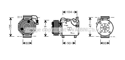 MTAK020 AVA QUALITY COOLING Компрессор, кондиционер