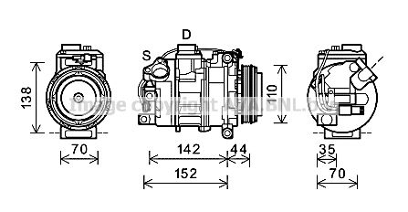 BWK423 AVA QUALITY COOLING Компрессор, кондиционер