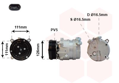 3700K280 VAN WEZEL Компрессор, кондиционер