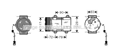 FDAK285 AVA QUALITY COOLING Компрессор, кондиционер