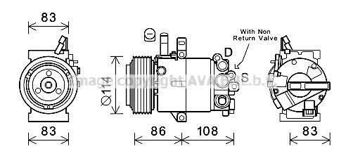 HYK395 AVA QUALITY COOLING Компрессор, кондиционер