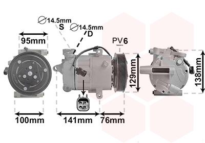 1800K417 VAN WEZEL Компрессор, кондиционер