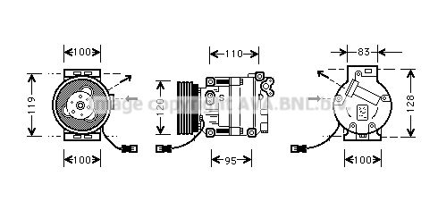 FTK034 AVA QUALITY COOLING Компрессор, кондиционер