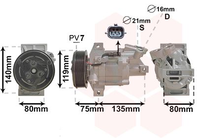 1501K704 VAN WEZEL Компрессор, кондиционер