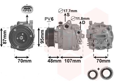 3700K659 VAN WEZEL Компрессор, кондиционер