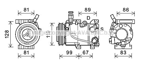 HYK414 AVA QUALITY COOLING Компрессор, кондиционер