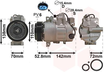 0600K415 VAN WEZEL Компрессор, кондиционер