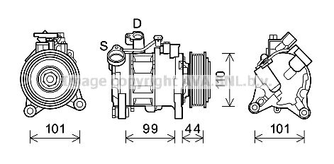 BWK498 AVA QUALITY COOLING Компрессор, кондиционер