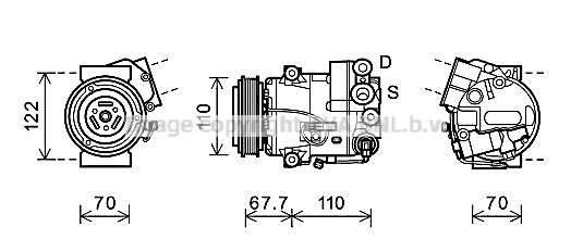 OLAK608 AVA QUALITY COOLING Компрессор, кондиционер