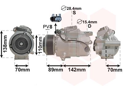 0601K707 VAN WEZEL Компрессор, кондиционер