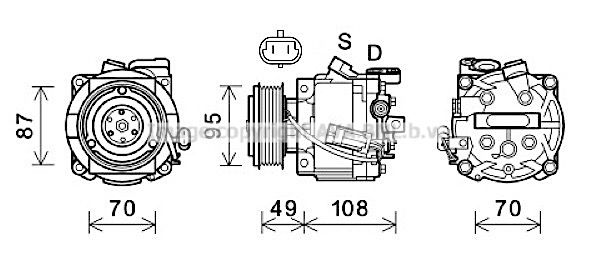 OLAK668 AVA QUALITY COOLING Компрессор, кондиционер