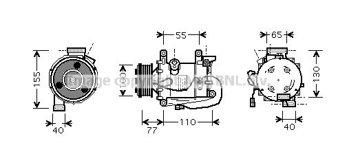 HDAK208 AVA QUALITY COOLING Компрессор, кондиционер