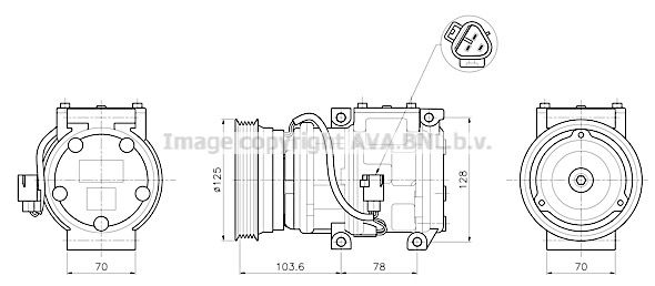 TOAK798 AVA QUALITY COOLING Компрессор, кондиционер