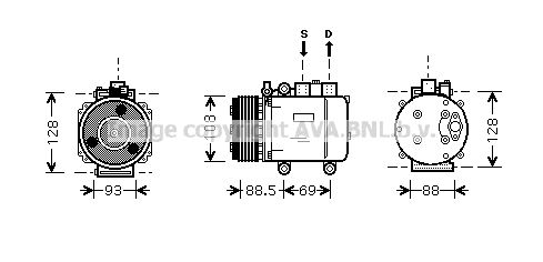 FDK174 AVA QUALITY COOLING Компрессор, кондиционер