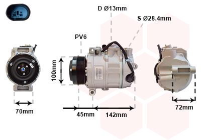 3000K351 VAN WEZEL Компрессор, кондиционер