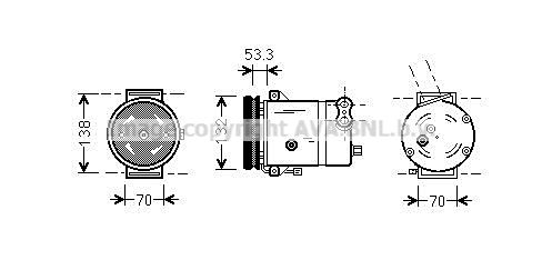 DWAK018 AVA QUALITY COOLING Компрессор, кондиционер