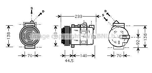 MSK277 AVA QUALITY COOLING Компрессор, кондиционер