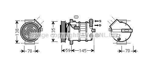 ALK145 AVA QUALITY COOLING Компрессор, кондиционер