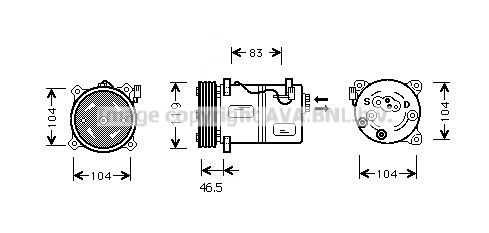 VOK095 AVA QUALITY COOLING Компрессор, кондиционер